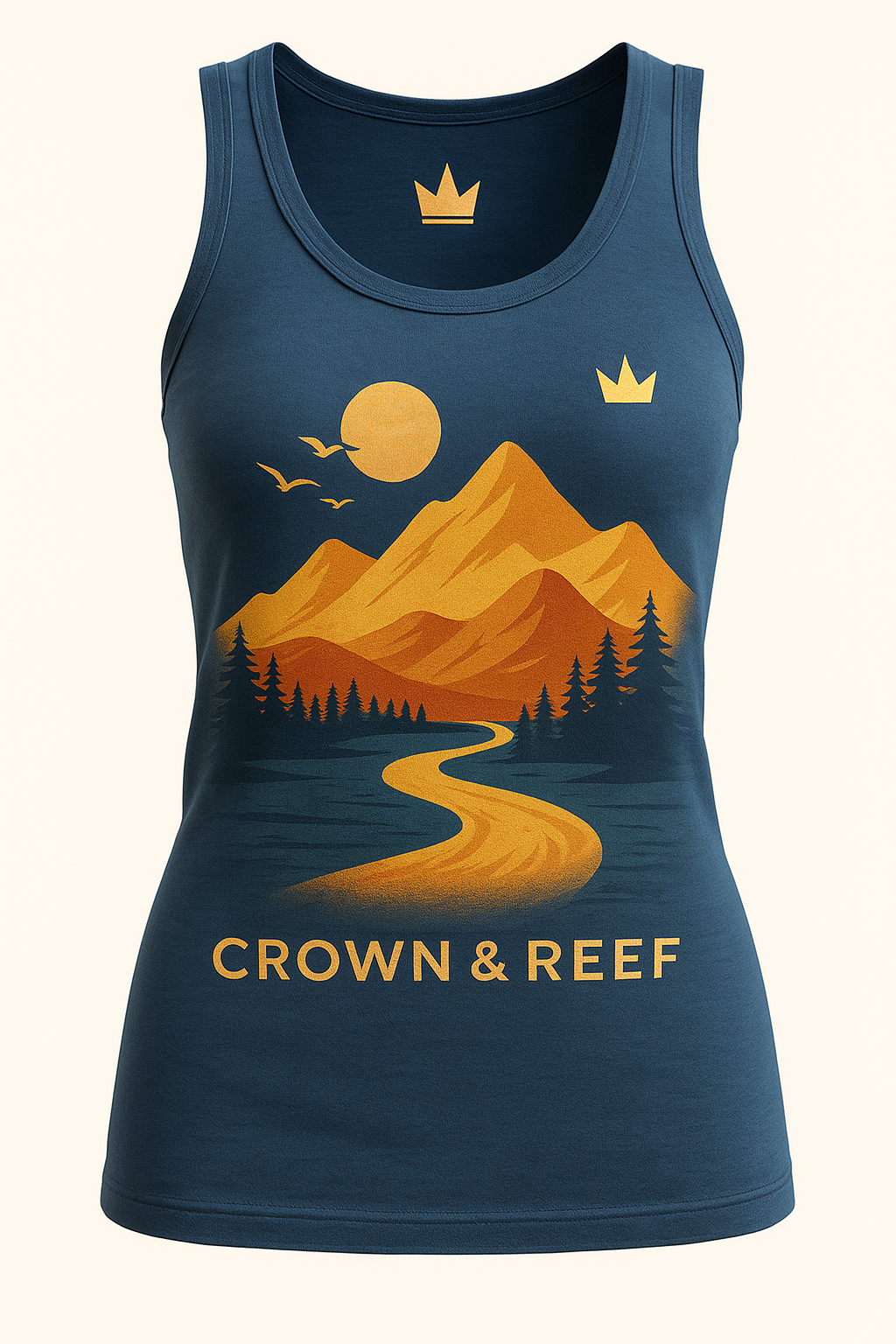 Crown & Reef Women's Blue Tank Top