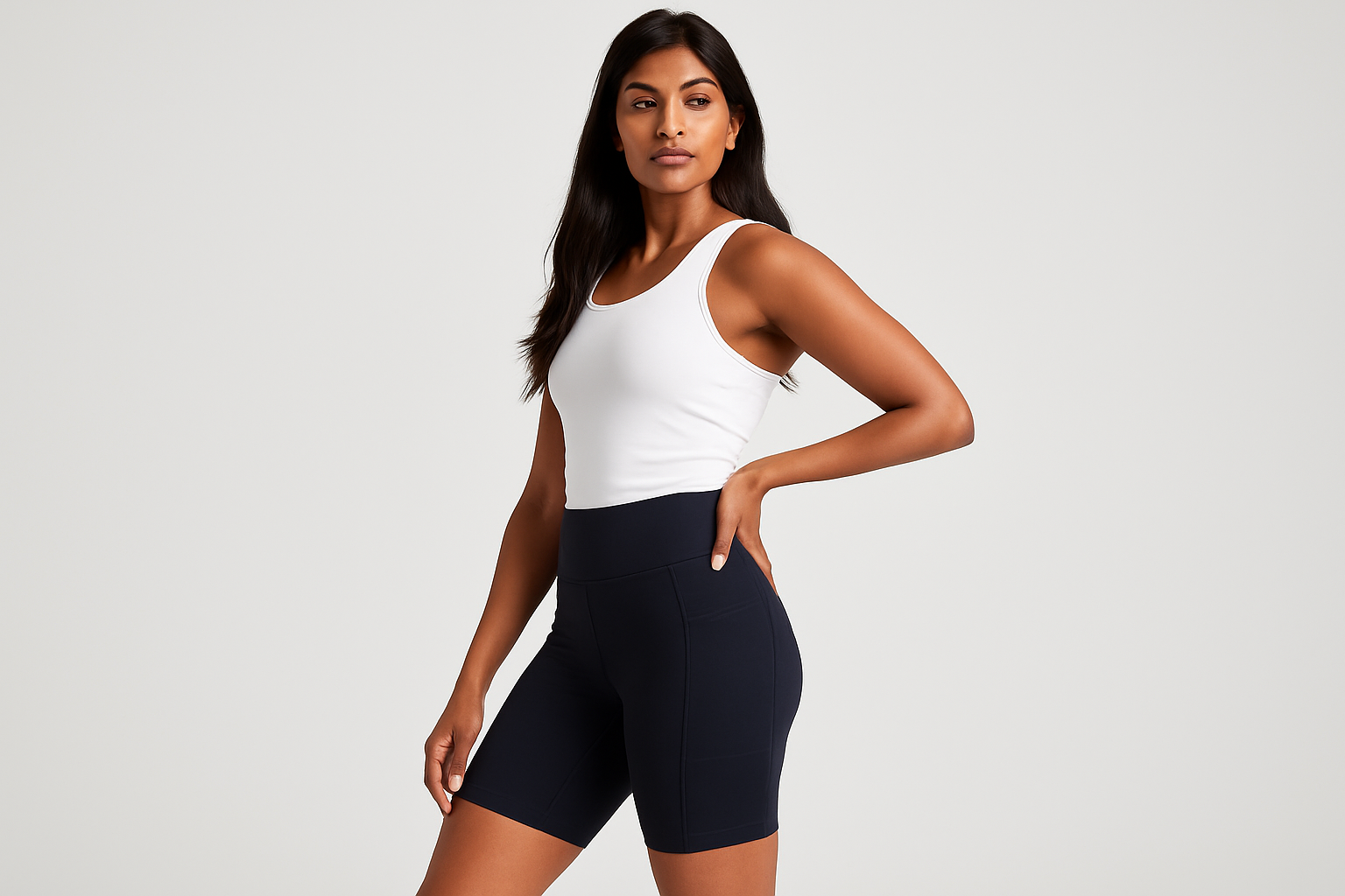 Women’s Athletic Shorts models by indian woman