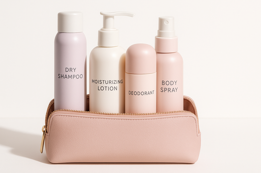 Women’s Toiletry Stay Fresh Kit containing lotion, deodarant, 